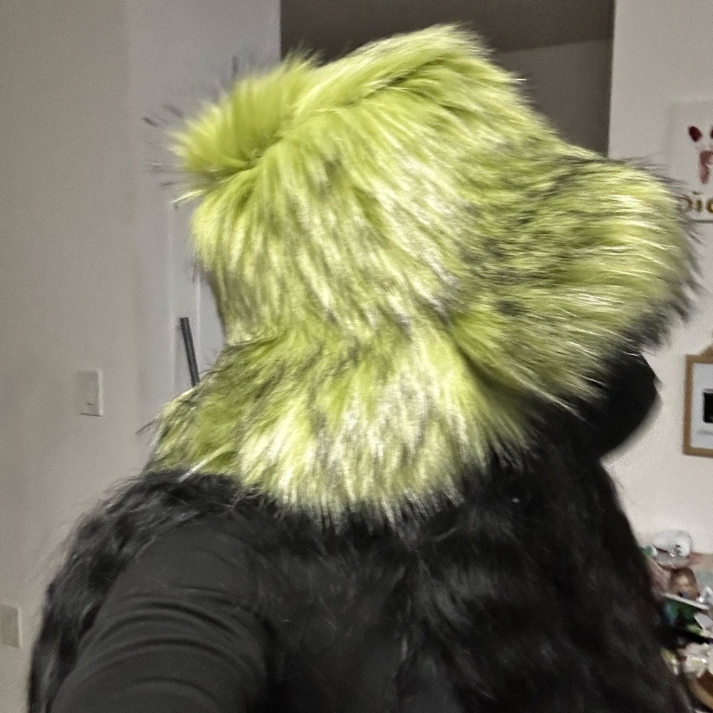 Lime Green Faux Fur Hat